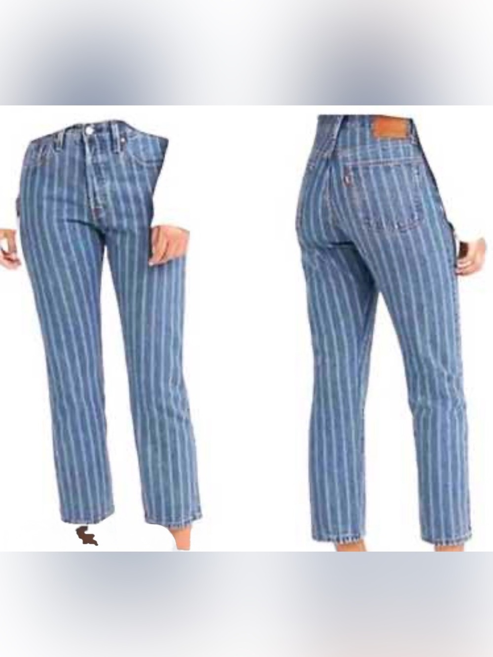 Levi’s Women's Blue Pinstripe Straight-Leg Jeans